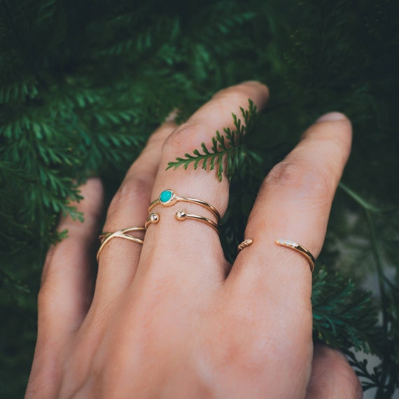 Gold Recycled Stacking Ring - White Topaz | Made Trade