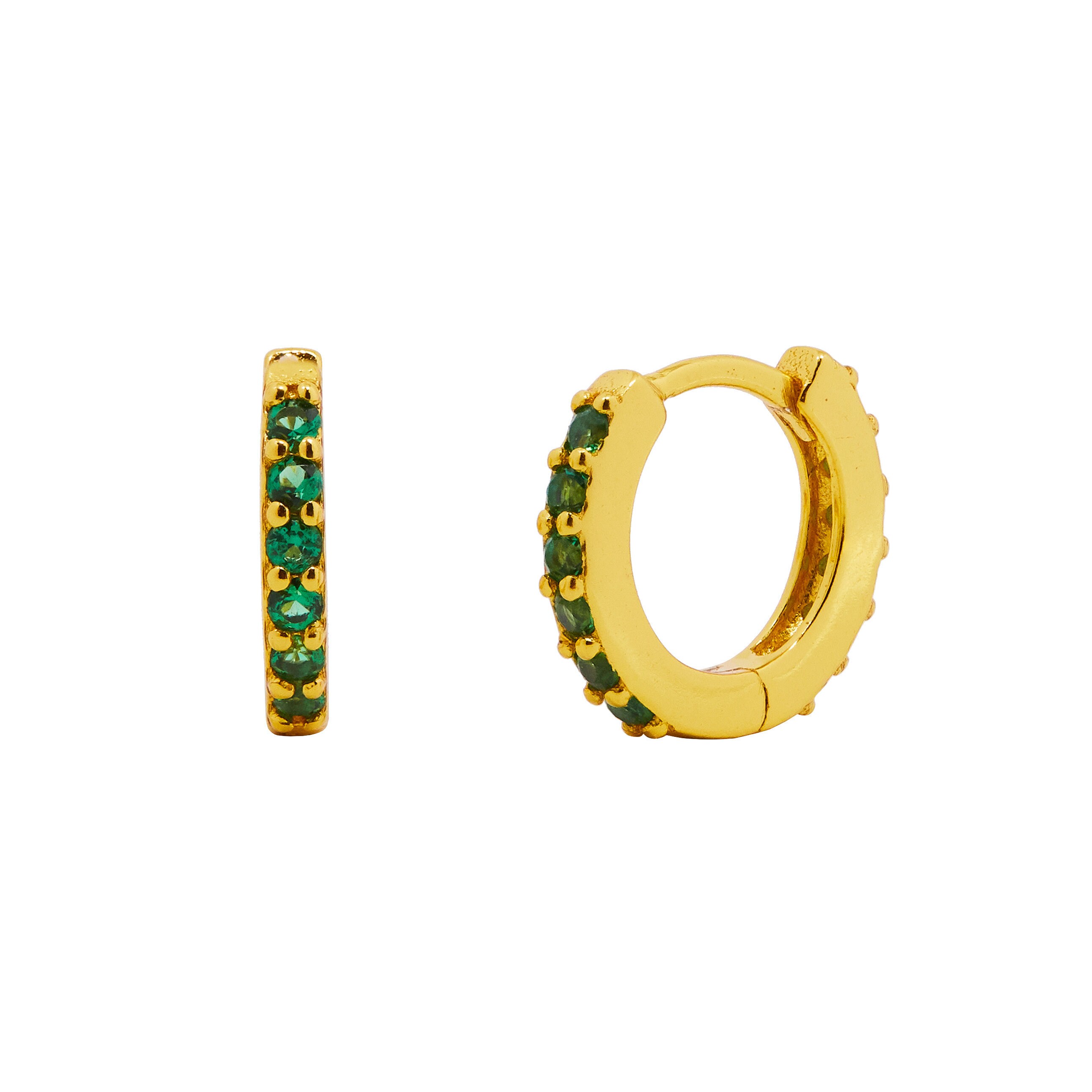 Small Hoop Earrings Emerald Hoop Earrings Green Hoops Etsy