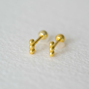 Bar stud earrings, tragus piercing, piercing studs, screw back piercing, barbell studs, bar studs, tiny earrings, minimal studs, gold studs