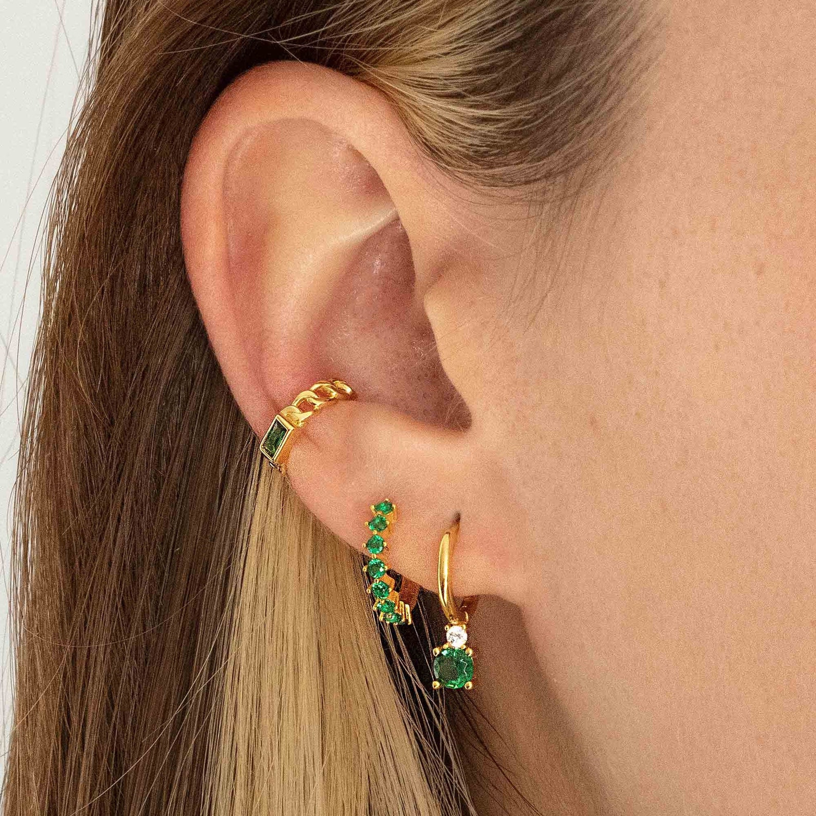 Emerald hoops Clearance