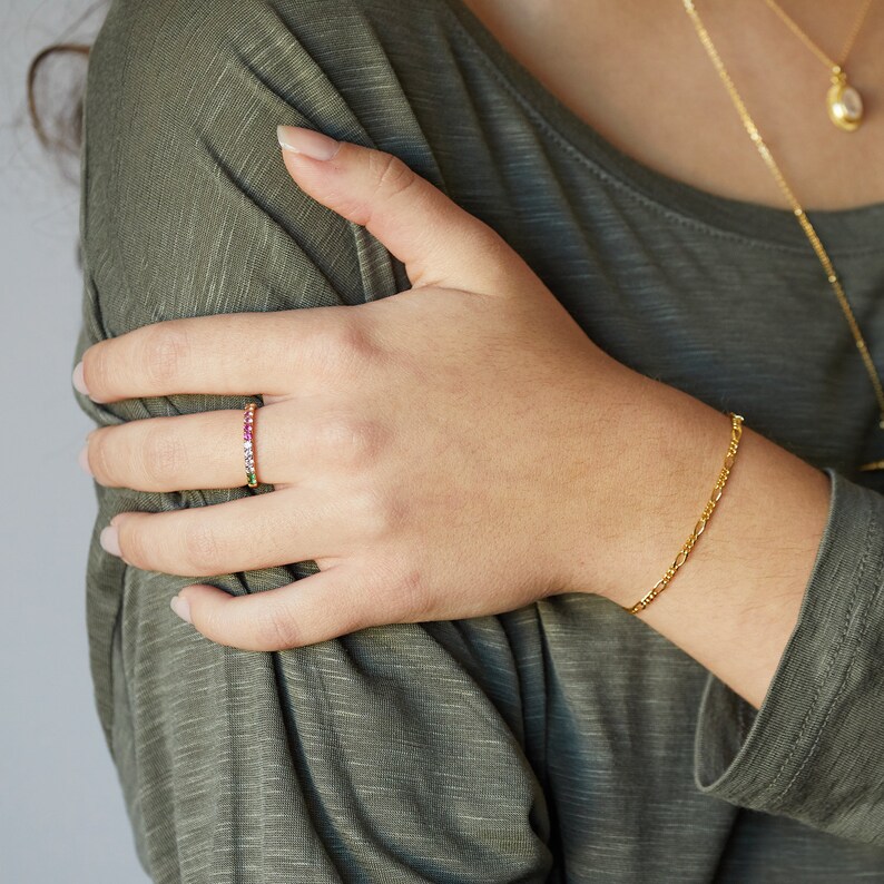 Thin gold bracelet, dainty bracelet, minimal gold bracelet, delicate bracelet, link chain bracelet, simple bracelet, thin chain bracelet image 4