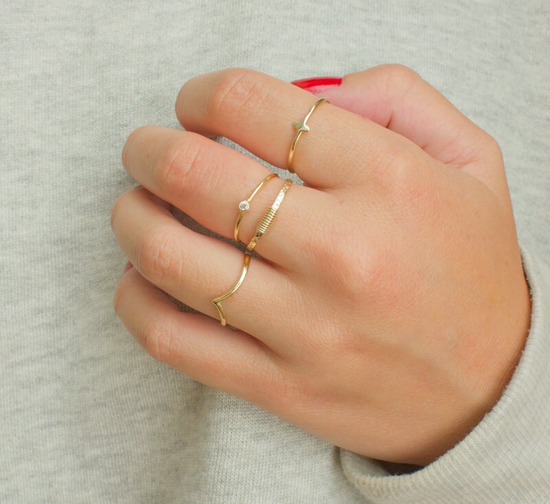 Minimalist stacking best sale rings