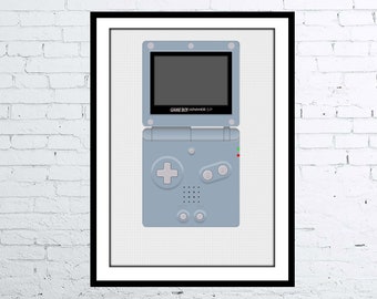 Nintendo Gameboy Advance SP Computer Poster Nintendo Gameboy Digital Art Poster / Print