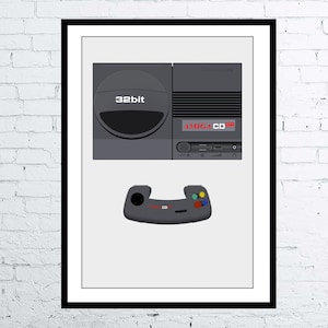 Commodore Amiga CD32 and Gamepad Poster Computer Poster Digital Art Poster / Print