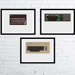 Photorealistic drawings Classic Computer Poster Set