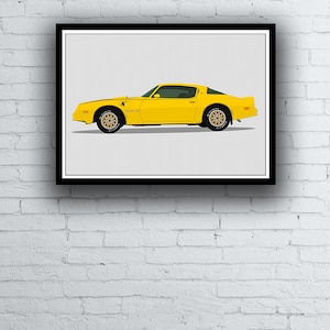 Pontiac Firebird &quot;Trans-am&quot; Drawing Digital Art Poster / Print Something Different!