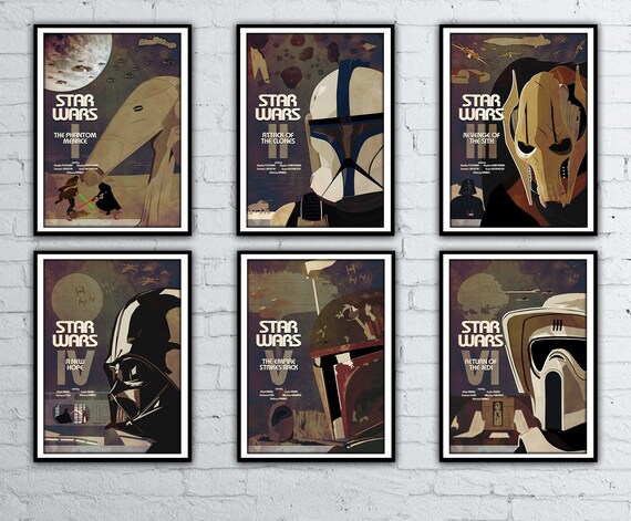 star wars trilogy poster set