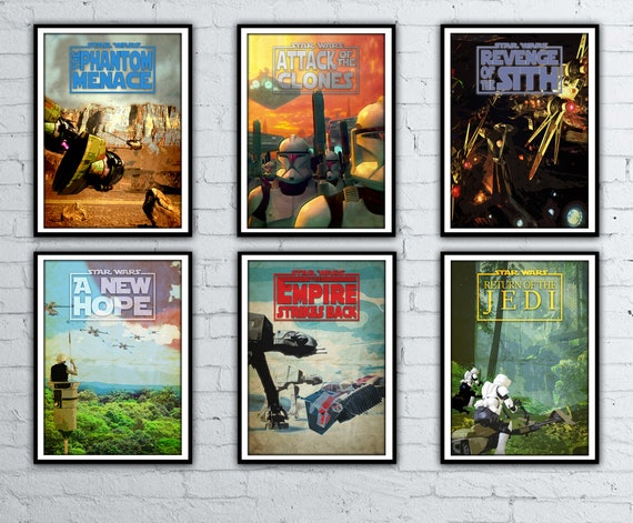 star wars trilogy poster set