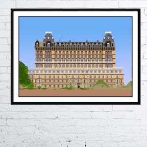 Scarborough Grand Hotel Art Print - North Yorkshire, England - digital art print
