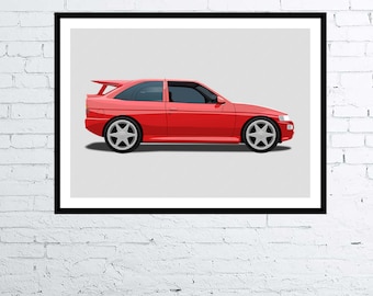 Ford Escort Cosworth - Disegno Digital Art Poster / Stampa / Qualcosa di diverso!