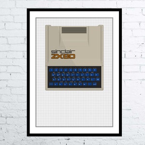 Sinclair X80 Classic Retro Computer Digital Art Computer Poster / Stampa