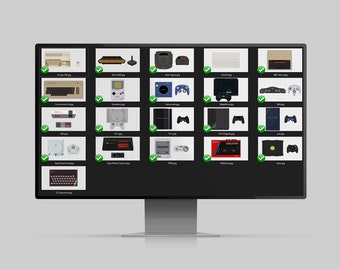Retro Console Vector Drawings x 21 Digital Download