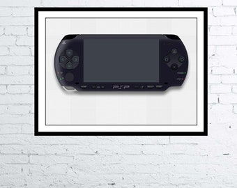 Photorealistic Drawing  Sony PSP Console Digital Art Gamer Poster / Print Nostalgic Ninetees