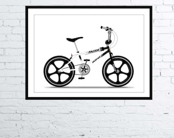 Disegno fotorealistico Raleigh Burner Team Pop Art Retro Disegno Poster Digital Art Poster / Stampa Nostalgico Anni Ottanta