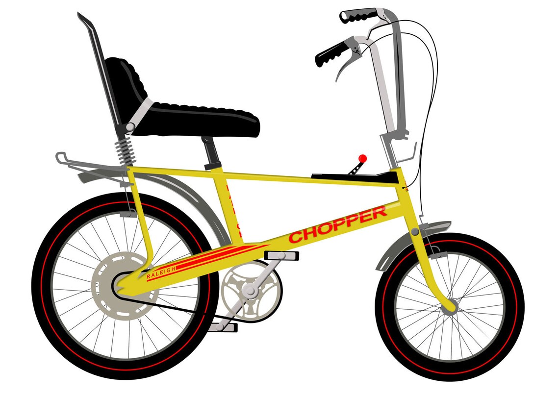 Raleigh Chopper Mk2 Pop Art Retro Drawing Poster Digital Art Etsy