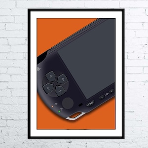 Photorealistic Drawing Sony PSP Console Digital Art Gamer Poster / Print Nostalgic ninetees mancave