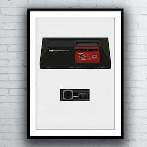 Sega Master System Poster Computer Poster and Gamepad Digital Art Poster / Print