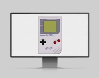 Poster retrò del computer Nintendo Gameboy, download digitale