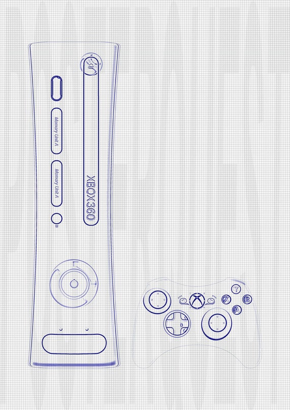 Xbox 360 Poster Computer Poster Microsoft Origina Xbox 360 Console