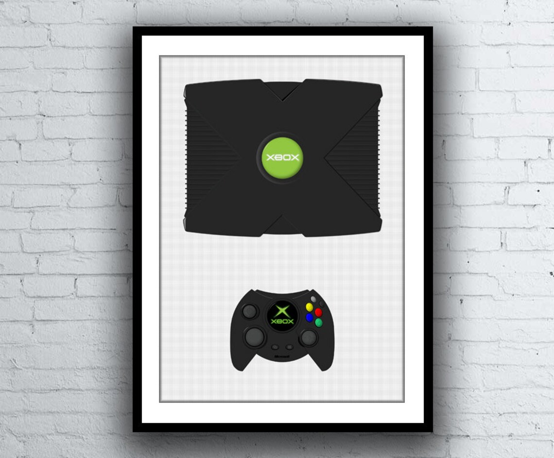 Xbox Poster Computer Poster Microsoft Origina Xbox Console and Etsy