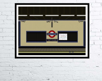 London Underground Artwork "Aldgate East" Poster Digital Art Poster / Print Travel Living Room Art