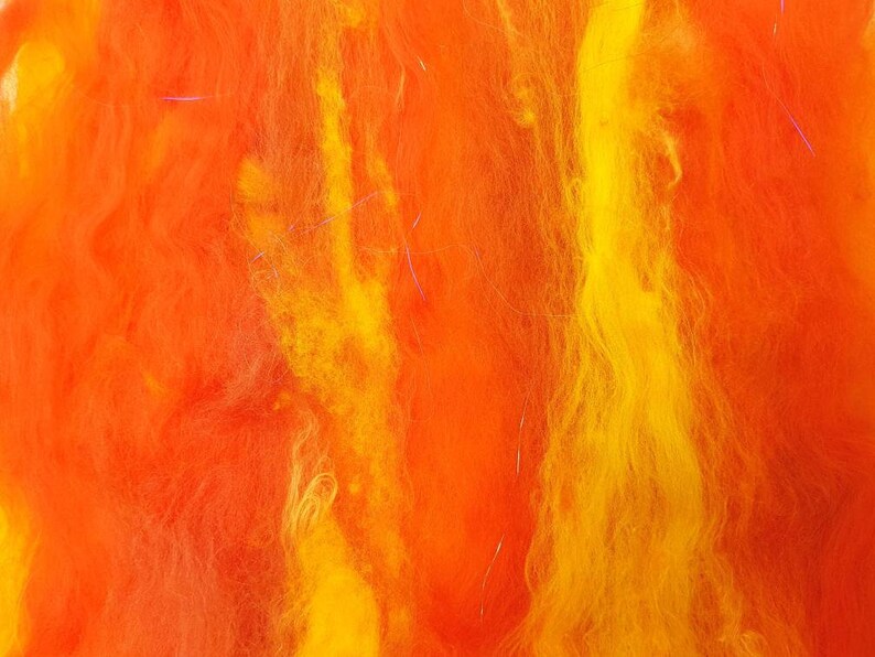 Orange Handspun Yarn 3 Birthday Present Gold Yellow Firework Dragon Volcano Lava Flames Fire 50g Knitting Crochet