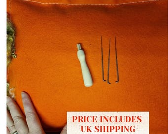 Wool Needle Felting Mat, Lap Sized with Needles and Tool