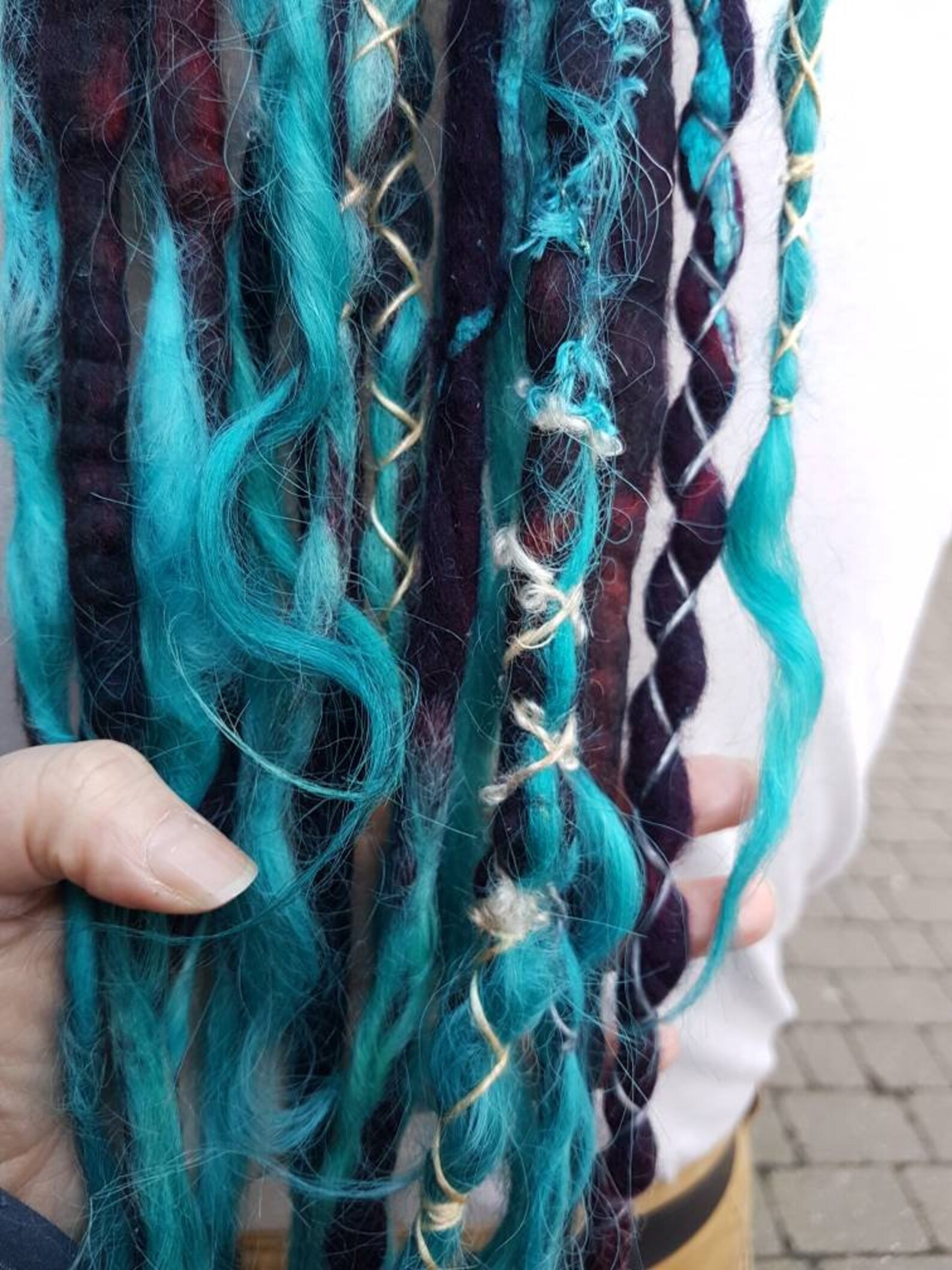 Teal Merino Dreadlocks / 52 Inch / 10 Pure Wool Dreadlocks / Etsy