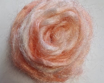 Rose Trilobal Nylon / 25g / Shimmer / Felting / Rainbow Shimmer / Pink  / Sparkle / Hand Dyed Nylon Shimmer / Spinning