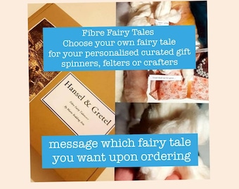 Personalised Fibre Fairy Tales / Needle Felting / spinning / wet felting / Art Batt / Fairy Tales Gift Set / Choose your own fairy tale