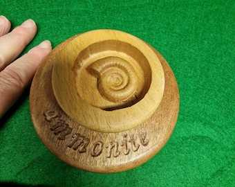 Ammonite Wet Felting Block, Handmade Sapele Hardwood Fibre Art Tool (4 inch)