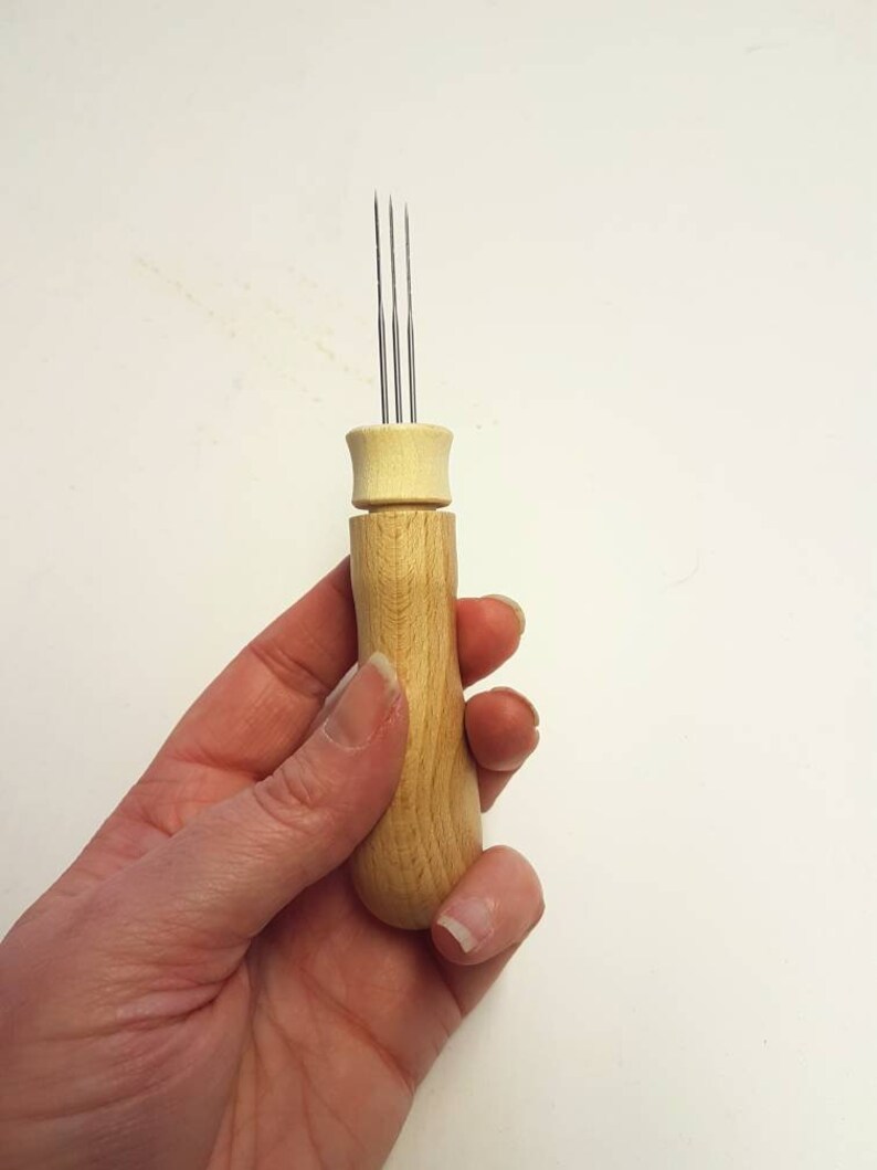 Needle Felting Handle / 3 Needle Felting Tool / Wooden Felting Etsy