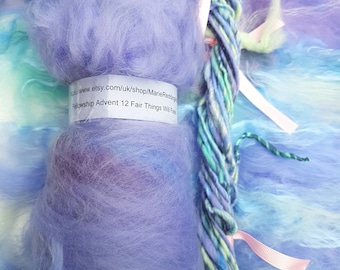 Blauwe Handspun garen / 12 eerlijke dingen zal vervagen / 50g / Lila / blauwe zijde / Pastel blauw Merino / Floral hyacint / luchten / breien / haken