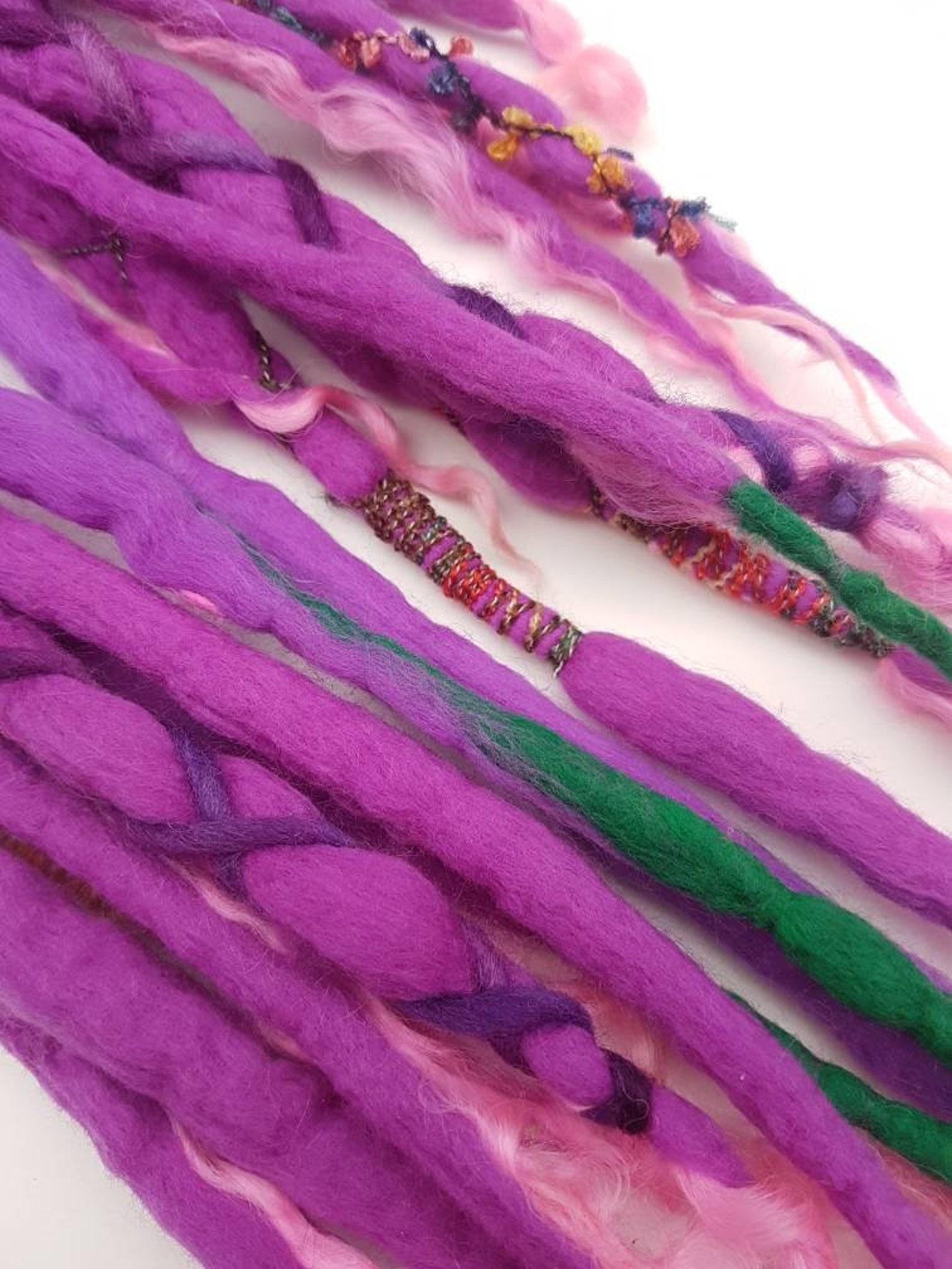 Pink Wool Dreadlocks / 28 Inch / 10 Pure Wool Dreadlocks / Etsy UK