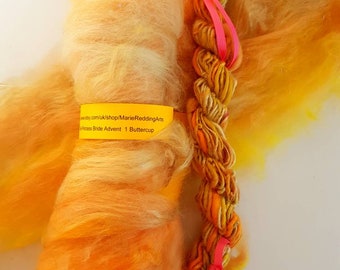 Handspun Yellow Art Yarn / 1 Buttercup / 50g / Cream / Gold / Sand / Peach / Sunshine / Landscape / Floral / Luxury Knitting / Crochet