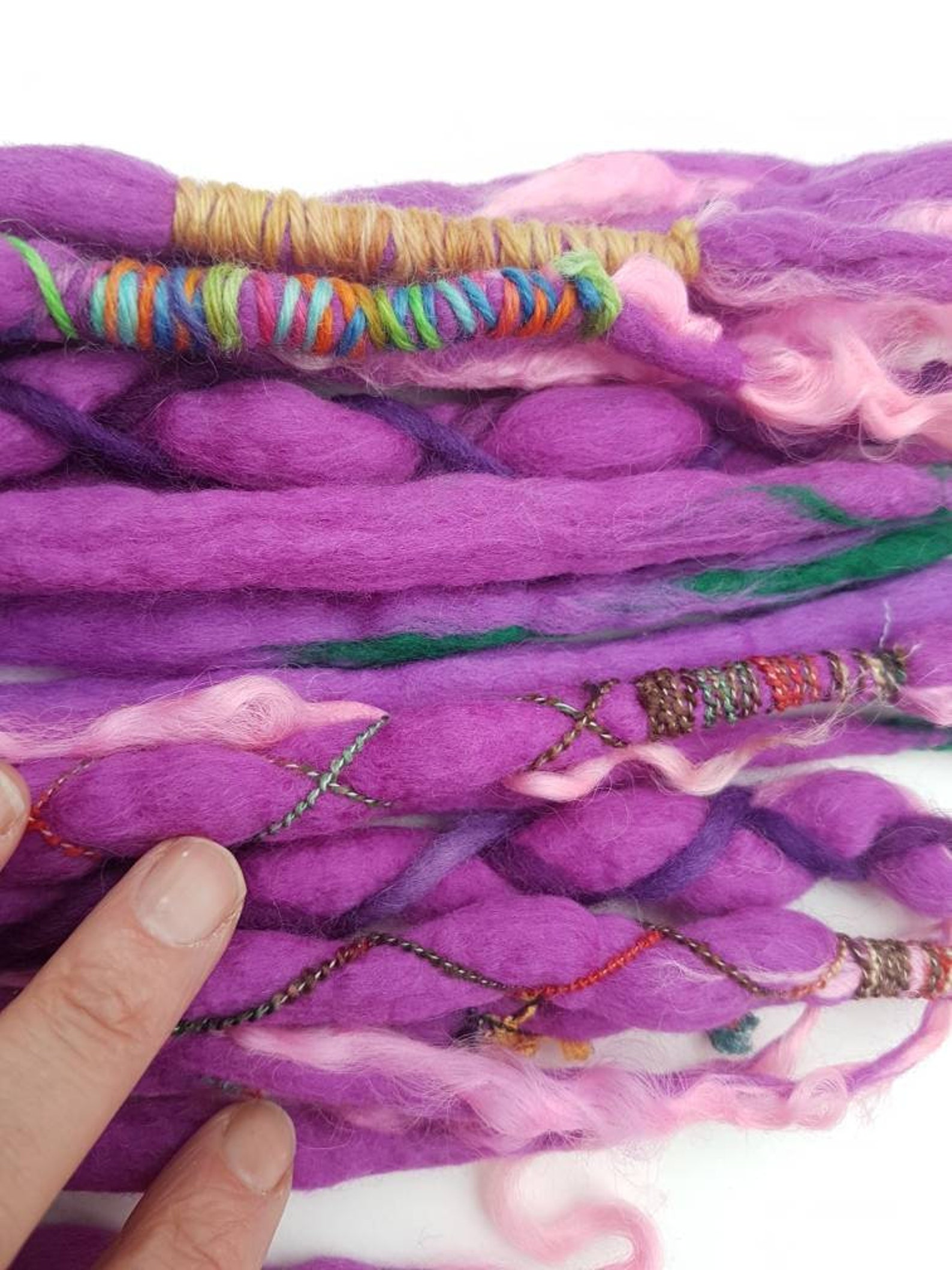 Pink Wool Dreadlocks / 28 Inch / 10 Pure Wool Dreadlocks / Etsy UK