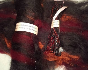 Handspun Dark Yarn / Box Of Delights / 12 Box Of Delights / Black / Copper / Burgundy / Maroon / 50g / Luxury Knitting / Luxury Crochet