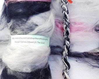 Handcarded Art Batt: Spinning Fibre (50g) "The Goat"
