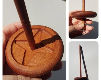 Drop Spindle Spinning / Spinning Spindle / Hand Spindle / Spinning Tool / Portable Spinning / Spindle Whorl / Wooden Spindle / Star Spindle
