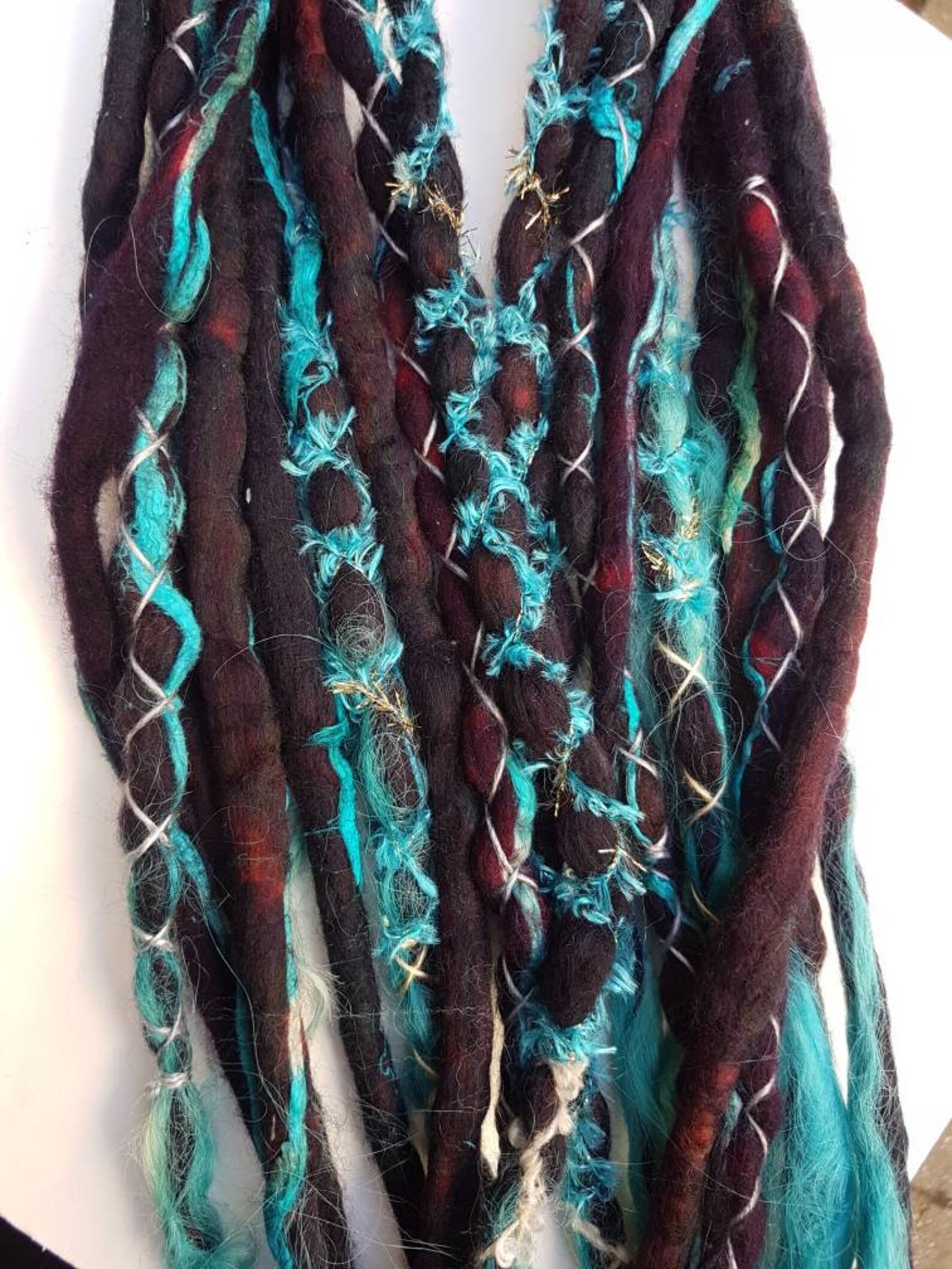 Teal Merino Dreadlocks / 52 Inch / 10 Pure Wool Dreadlocks / Etsy
