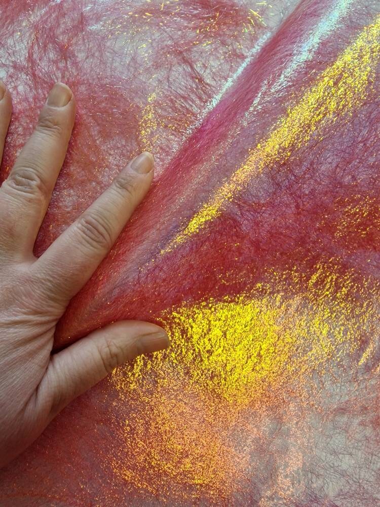 Láminas brillantes iridiscentes de color rosa frambuesa - Material para ...