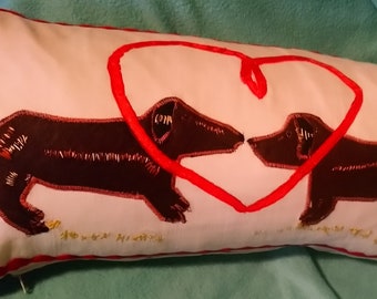 sausage dog cushion