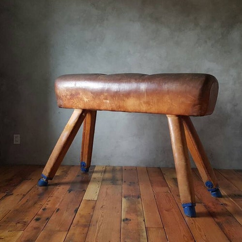 Vintage Leather Gymnastics Bench Pommel Horse brown Etsy