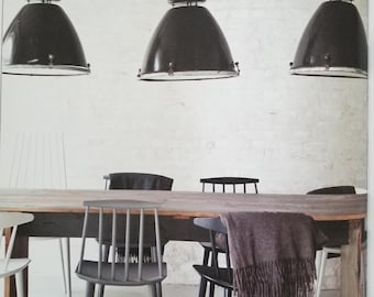 Vintage Industrial Light - Brushed Metal Ceiling light, Hanging Light-Salvaged from old Eurpean factories, Restaurant Light, Kitchen Light