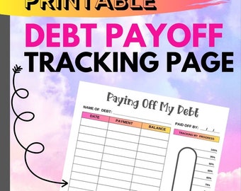 Rastreador de pago de deudas / Rastreador de objetivos imprimible / Páginas de planificación / Insertos para el planificador de pago de deudas / Hoja de seguimiento de objetivos / Desafío para liberarse de deudas