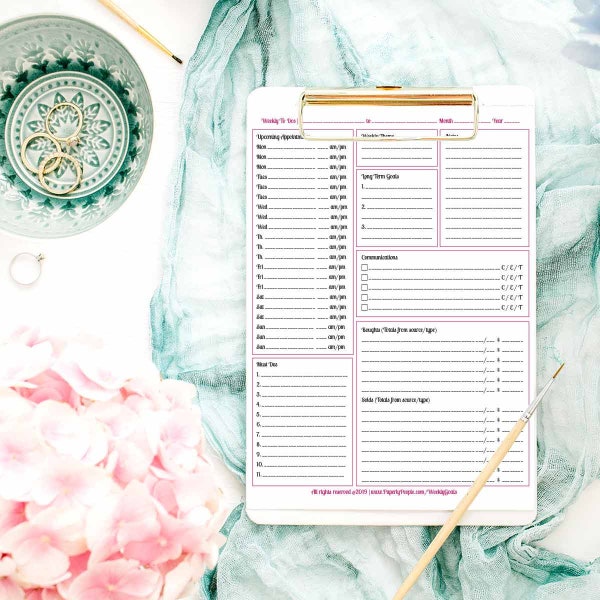 Weekly Printable Planner Pages -  To Do List, Notebook, DIY Planners, Getting Things Done (gtd), Letter Sized, 8.5X11, ARC, Binder, Pdf File