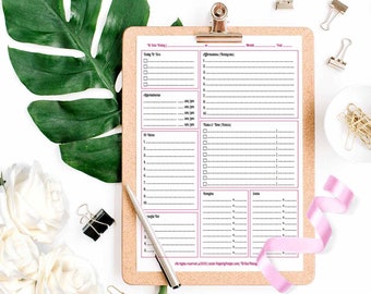 Druckbare Seiten für den Tagesplaner, DIY Tagesplaner, To Do Liste, Tagesplaner, Tageskalender, Agenda Seite |  BOGEN-Planer, 3 Styles , PDF