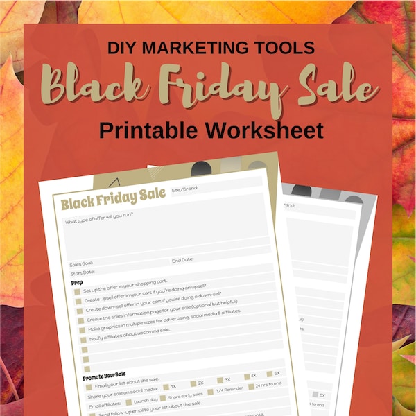 Black Friday Sale Planner | A5 Planner Insert | Printable Planner Page | Holiday Sales Prep Sheet