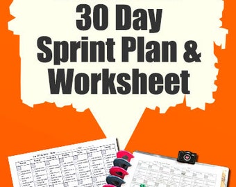 30 Day Sprint Plan and Worksheet For Etsy Sellers | Super Practical Worksheet Etsy Sellers Can Use To Track Marketing Efforts Over 30 Days