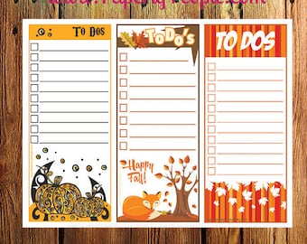 Fall To Do List Printable, Autumn To Do Lists, Planner Inserts Printable, Letter Sized, To-Do List Fun Fox Pumpkin Leaves Orange Red Black